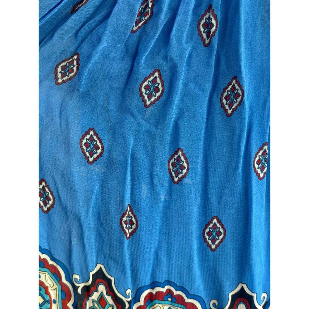 FARM Rio Anika Tiles Blue Maxi Dress Multicolor Size S Fabric Pull - Picture 10 of 14